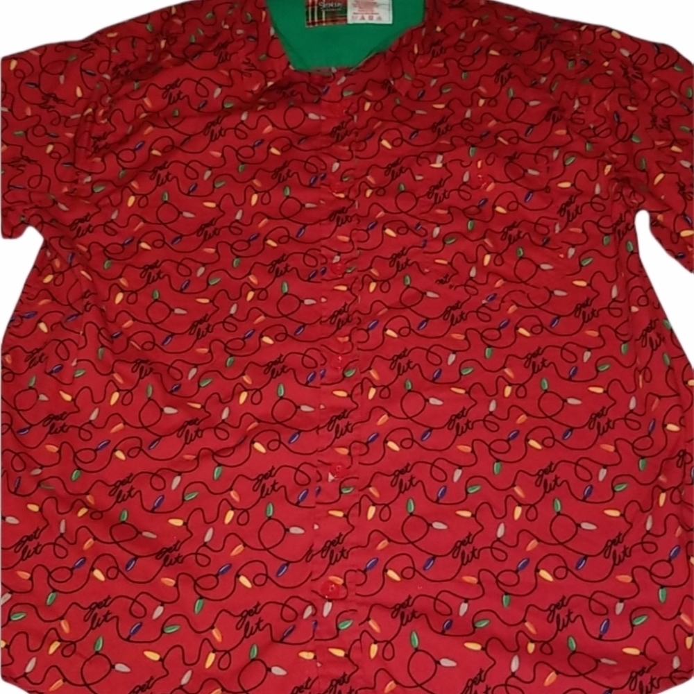 Spencers get lit christmas button down